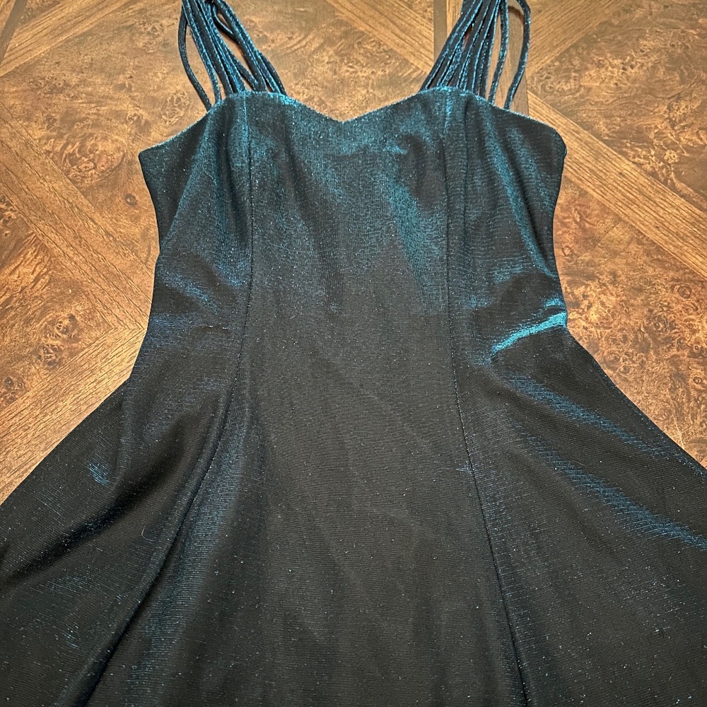 Girls homecoming dress black with blue shimmer